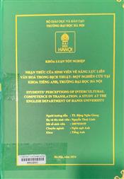Students’ perceptions of intercultural competence in translation A study at the English department of Hanoi University =