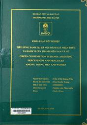 Green consumption in Hanoi Assessing perceptions and practices among young men and women =