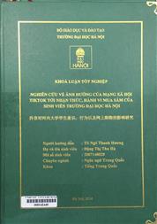 抖音对河内大学学生意识，行为以及网上购物的影响研究 =